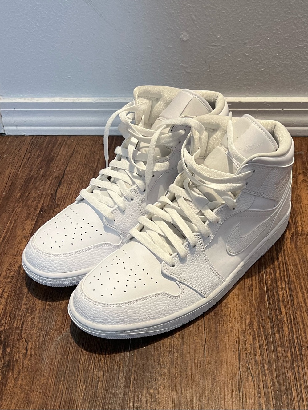 Air Jordan 1 Mid All White Shoes